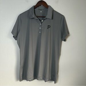 Nike Golf Dri Fit Polo Shirt Gray Striped Pirates Logo Women's XL‎